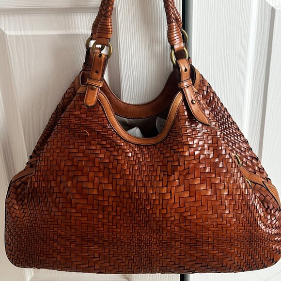 Cole Haan Genevieve Woven Shoulder Bag Purse Tote - Picture 10 of 11